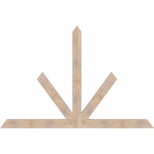 Ekena Millwork Saratoga Smooth Timber Gable Bracket, Douglas Fir, 96"W x 64"H x 3 1/2"D x 5 1/2"F, 16/12 Pitch GBW096X64X0406SAR00SDF - main